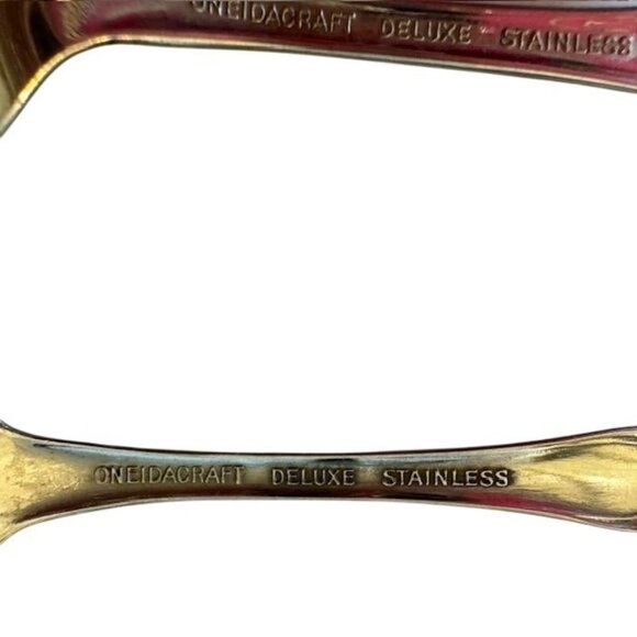 OneidaCraft Deluxe Stainless Serving Fork & Spoon Set - Picture 4 of 6